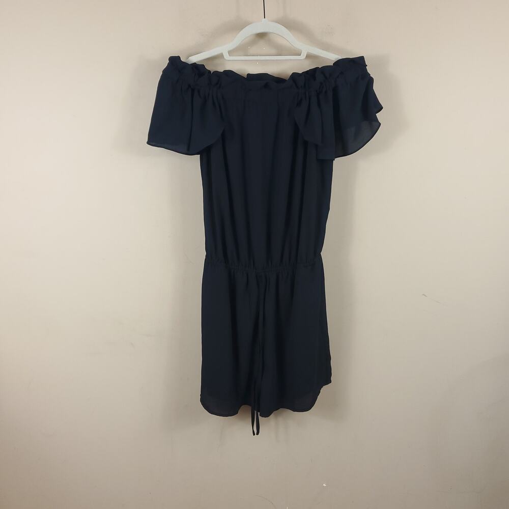 4/$25 Eclair Black Off the Shoulder Romper Size M